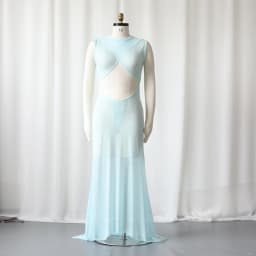 Sky Blue Maternity Dress Photoshoot Sexy Sheer Gowns Comfortable Stretch Mesh Open Front & Back Baby Shower Dresses For Women's
