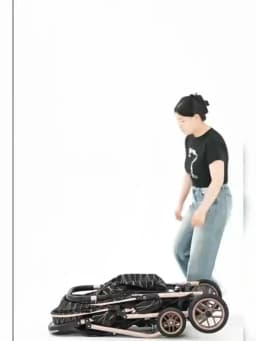 High-view Twin Stroller, Lightweight and Foldable, Can Be Used in Sitting or Reclining Positions, Front and Rear Seating.