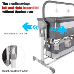 Electric Baby Crib Bluetooth Baby Bed Newborn Parallel Swing Anti-Tip Baby Cradle Sleep Soother Adjustable height Baby Cots