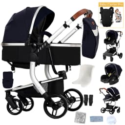3-in-1 pushchair for baby, lightweight pushchair for newborns, 3-in-1 travel stroller, four-wheel pushchair for baby, lightweight baby carriage, baby trolley