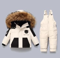IYEAL Winter Hooded Down Jacket Warm Kids Coat Children Snowsuit Snow Toddler Girl Parka Real Fur Clothing Baby Boy Overalls