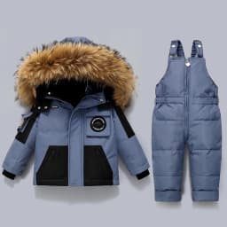 IYEAL Winter Hooded Down Jacket Warm Kids Coat Children Snowsuit Snow Toddler Girl Parka Real Fur Clothing Baby Boy Overalls