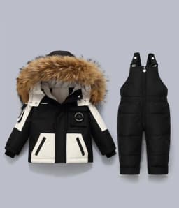 IYEAL Winter Hooded Down Jacket Warm Kids Coat Children Snowsuit Snow Toddler Girl Parka Real Fur Clothing Baby Boy Overalls