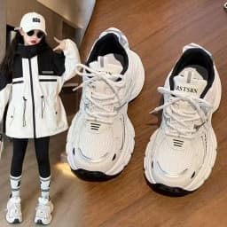 Children Running Shoes Mesh Breathable Kids Sneakers Thick Soft Sole 2026 Brand New Boys Girls Sports Shoes Comfortable Trendy