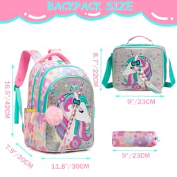 Unicorn Girls Backpack, Elementary School Kids Daypack, Student Backpack for Girls Teens, School & Travel Backpack