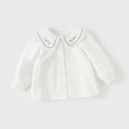Dave Bella Cotton Shirt for Girls Children Autumn Blouse Elegant Top Casual White Kids Clothes Baby Sweet Pink Lapel DB3262782