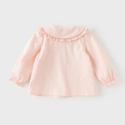 Dave Bella Cotton Shirt for Girls Children Autumn Blouse Elegant Top Casual White Kids Clothes Baby Sweet Pink Lapel DB3262782