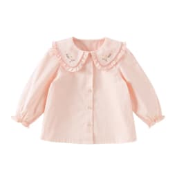 Dave Bella Cotton Shirt for Girls Children Autumn Blouse Elegant Top Casual White Kids Clothes Baby Sweet Pink Lapel DB3262782