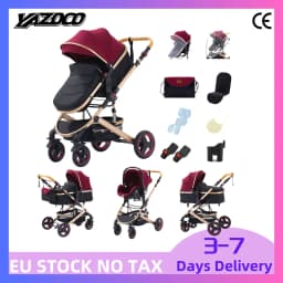 2026 New Design 3 In 1 Compact Travel System Baby Stroller Effortless One Hand Folding Space Saving Lightweight Frame Infant Pram Pushchair Highly Breathable Fabric Oversized Wind Resistant Sun Canopy Fluffy Newborn Cushion Four Wheel Shock Absorbing Stru