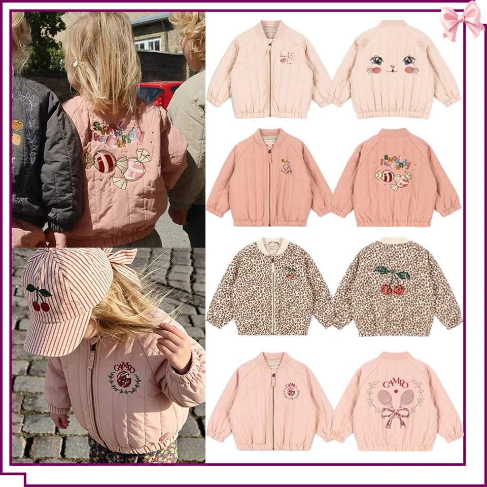 Children Outwear 26 KS Autumn Girls Embroidery Jacket Winter Sequin Lambswool Coats Girl Fleece Coat Kids Flight Suit Jackets