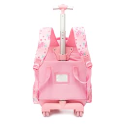3 in 1 Backpack with Wheels for Girls Rolling Letter Backpack Cute Carry on Backpack Kids Luggage with Lunch Box Pencil Case