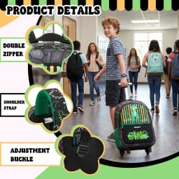 Girls 3D Plush Cat Rolling Backpack 3PCS Set - Trolley School Bag with Wheels, Insulated Lunch Bag and Pencil Pouch