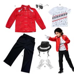 Kids Hip Hop Stage Performance Outfit Boys Retro Dance Costume Red Jacket Piano Print Shirt Pants Set Halloween Carnival Clothes