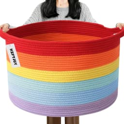 New Large Cotton Rope Basket, 83L Big Woven Storage, Blanket Organizers and Storage, Nursery Laundry Basket, Extra Large Toy Bin
