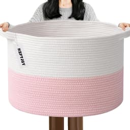 New Large Cotton Rope Basket, 83L Big Woven Storage, Blanket Organizers and Storage, Nursery Laundry Basket, Extra Large Toy Bin