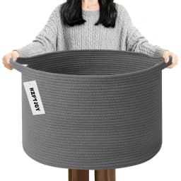 New Large Cotton Rope Basket, 83L Big Woven Storage, Blanket Organizers and Storage, Nursery Laundry Basket, Extra Large Toy Bin