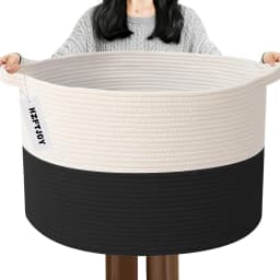 New Large Cotton Rope Basket, 83L Big Woven Storage, Blanket Organizers and Storage, Nursery Laundry Basket, Extra Large Toy Bin