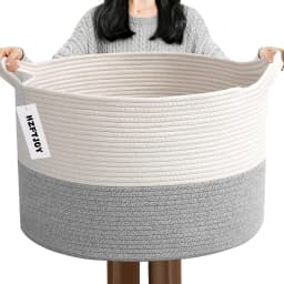 New Large Cotton Rope Basket, 83L Big Woven Storage, Blanket Organizers and Storage, Nursery Laundry Basket, Extra Large Toy Bin