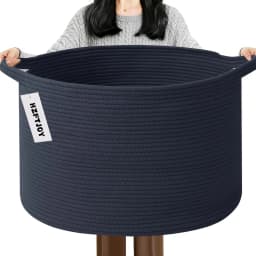 New Large Cotton Rope Basket, 83L Big Woven Storage, Blanket Organizers and Storage, Nursery Laundry Basket, Extra Large Toy Bin