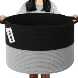 New Large Cotton Rope Basket, 83L Big Woven Storage, Blanket Organizers and Storage, Nursery Laundry Basket, Extra Large Toy Bin