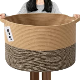 New Large Cotton Rope Basket, 83L Big Woven Storage, Blanket Organizers and Storage, Nursery Laundry Basket, Extra Large Toy Bin