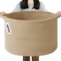 New Large Cotton Rope Basket, 83L Big Woven Storage, Blanket Organizers and Storage, Nursery Laundry Basket, Extra Large Toy Bin