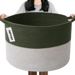 New Large Cotton Rope Basket, 83L Big Woven Storage, Blanket Organizers and Storage, Nursery Laundry Basket, Extra Large Toy Bin