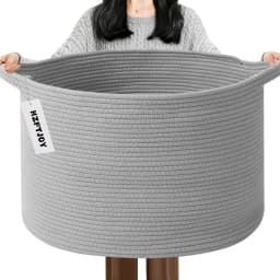 New Large Cotton Rope Basket, 83L Big Woven Storage, Blanket Organizers and Storage, Nursery Laundry Basket, Extra Large Toy Bin