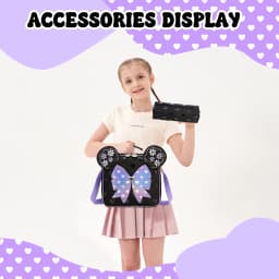 Backpack with Wheels for Girls Rolling Backpack Cute Carry on Backpack Kids Luggage with Lunch Box Pencil Case for Student