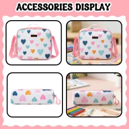 Rolling Backpacks for Kids Backpack for Girls with Lunch Bag Pencil Case 16.5" Kids Backpack with Wheels Roller Backpacks