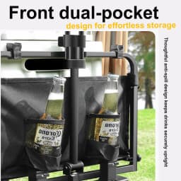 Foldable Camping Wagon Cart Heavy Duty 445LB Capacity All Terrain Wagon Collapsible Garden Cart Portable Outdoor Utility Cart Off-Road Tank Wheels Bench Sofa Wagon for Camping Fishing