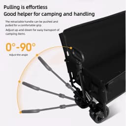 Foldable Camping Wagon Cart Heavy Duty 445LB Capacity All Terrain Wagon Collapsible Garden Cart Portable Outdoor Utility Cart Off-Road Tank Wheels Bench Sofa Wagon for Camping Fishing