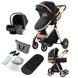 3 in 1 Stroller Light Weight Luxury Portable Baby Carriage High Landscape Four Wheel Stroller Baby Pram Parent's Careful Choice City Fashionable Cart