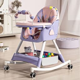 Babyfond Children's Dining Chair Multifunctional Variable Rocking Horse Baby Seat Foldable Recumbable Infant Dining Table