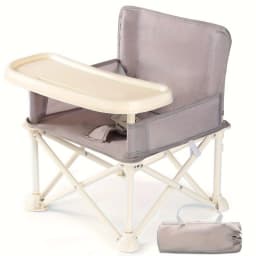 Foldable Portable Baby Booster Seat, Lightweight Travel Booster Chair for Babies 6 Months+, Toddler Feeding Seat with Removable Tray, Indoor Outdoor Dining Booster Chair
