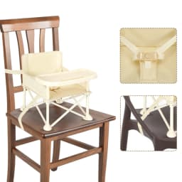 Foldable Portable Baby Booster Seat, Lightweight Travel Booster Chair for Babies 6 Months+, Toddler Feeding Seat with Removable Tray, Indoor Outdoor Dining Booster Chair