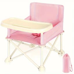 Foldable Portable Baby Booster Seat, Lightweight Travel Booster Chair for Babies 6 Months+, Toddler Feeding Seat with Removable Tray, Indoor Outdoor Dining Booster Chair