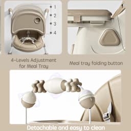PANGDUBE Baby Feeding Chair Foldable Baby Feeding Chair Foldable Baby Feeding Seat Toddler Dining Chair Multifunctional Low Baby Play Chair