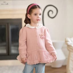 Dave Bella Girls Sweater Cardigan Autumn Spring Baby Mesh Cotton Coats Casual Sweater Charm Outerwear Children Clothes DB3262692