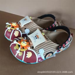 Thousand Sunny Vessel Printed Platform Clogs Adjustable Strap, Sun Figure Decor Breathable Hollow Slippers Indoor Outdoor Summer