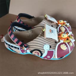 Thousand Sunny Vessel Printed Platform Clogs Adjustable Strap, Sun Figure Decor Breathable Hollow Slippers Indoor Outdoor Summer