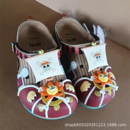 Thousand Sunny Vessel Printed Platform Clogs Adjustable Strap, Sun Figure Decor Breathable Hollow Slippers Indoor Outdoor Summer