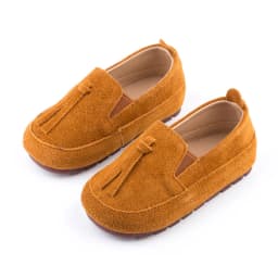 Round-toe British New Children's Moccasin Shoes & Autumn Baby Boys Soft Kids Fashion 2022 Simple Girls Casual Leather Shoes Flat