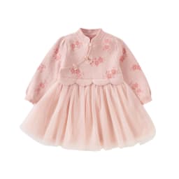 Dave Bella Princess Dress for Girls Baby Autumn Winter Children 's Long Sleeved Charm Gentle Cute Floral Dress Party DB4254522