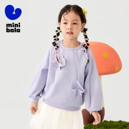 Mini Bala Girls' Sweatshirt 2025 New Spring Children Long Sleeve Baby Top