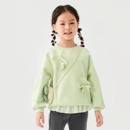 Mini Bala Girls' Sweatshirt 2025 New Spring Children Long Sleeve Baby Top
