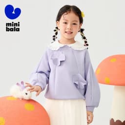 Mini Bala Girls' Sweatshirt 2025 New Spring Children Long Sleeve Baby Top