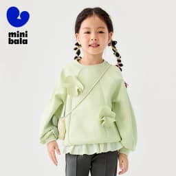 Mini Bala Girls' Sweatshirt 2025 New Spring Children Long Sleeve Baby Top
