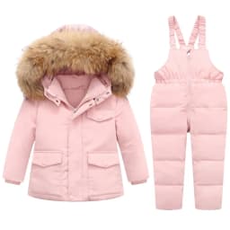 Winter Jackets for Kids Snowsuits Girl Duck Down Coat Boy Fur Collar Outerwear Children Suits insulated Overalls Baby Jumpsuits
