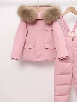 Winter Jackets for Kids Snowsuits Girl Duck Down Coat Boy Fur Collar Outerwear Children Suits insulated Overalls Baby Jumpsuits